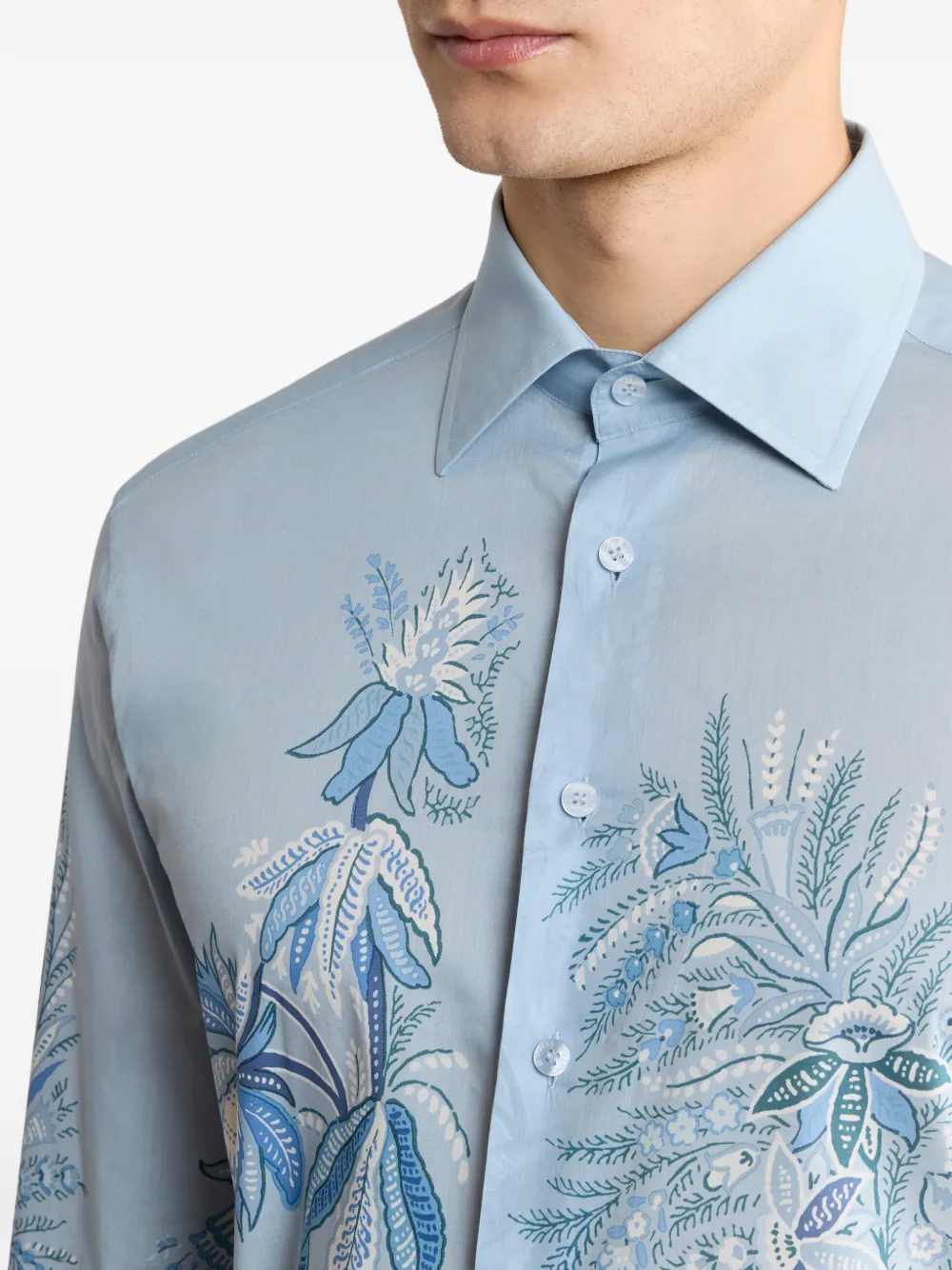 ETRO Overhemd met bloemenprint Blauw