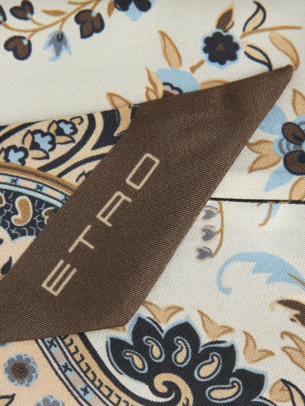 ETRO Zijden twill paisleyina met bloemen-patroon Beige