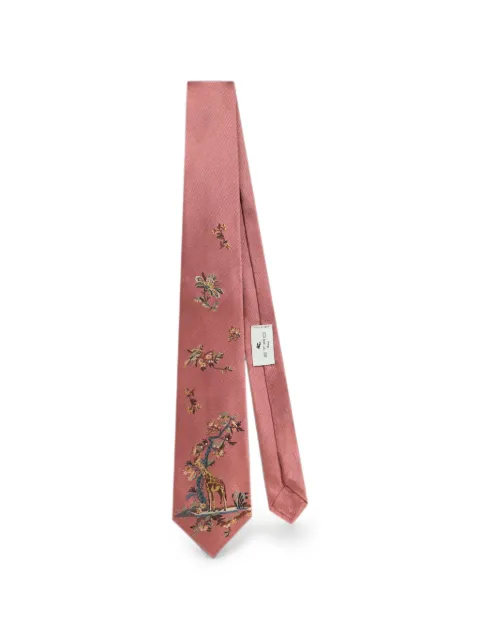 ETRO silk jacquard tie with placed giraffe motif