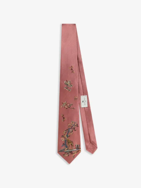 ETRO corbata de seda en jacquard con motivo de jirafa