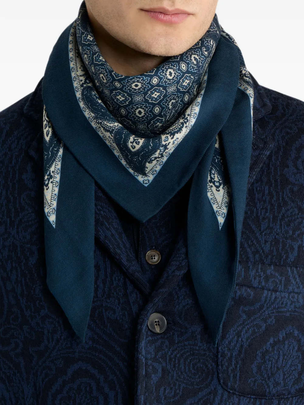 ETRO Driehoekige sjaal Blauw