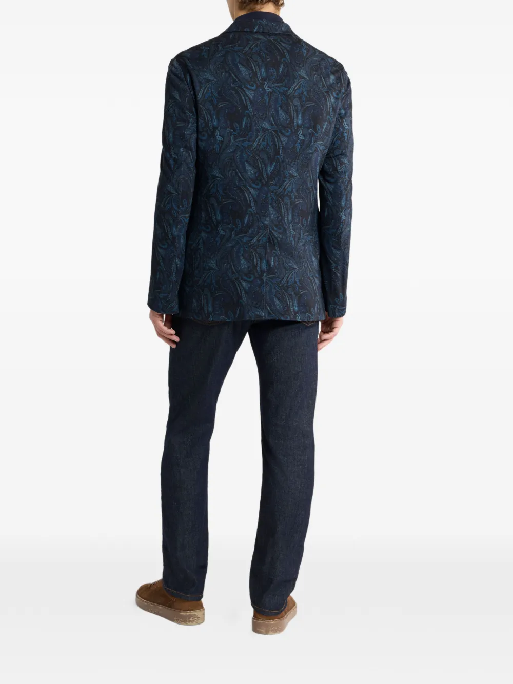 ETRO Blazer met enkele rij knopen en paisley-print Blauw