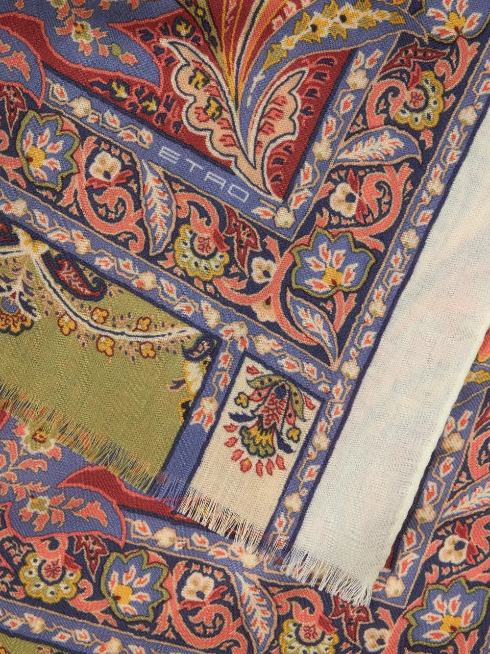ETRO Kasjmier en zijden sjaal met paisley-print Beige