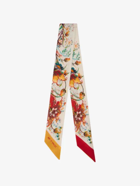 ETRO floral-motif silk scarf