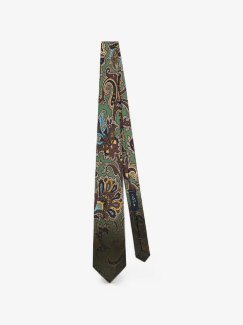 ETRO silk tie with floral Paisley motif