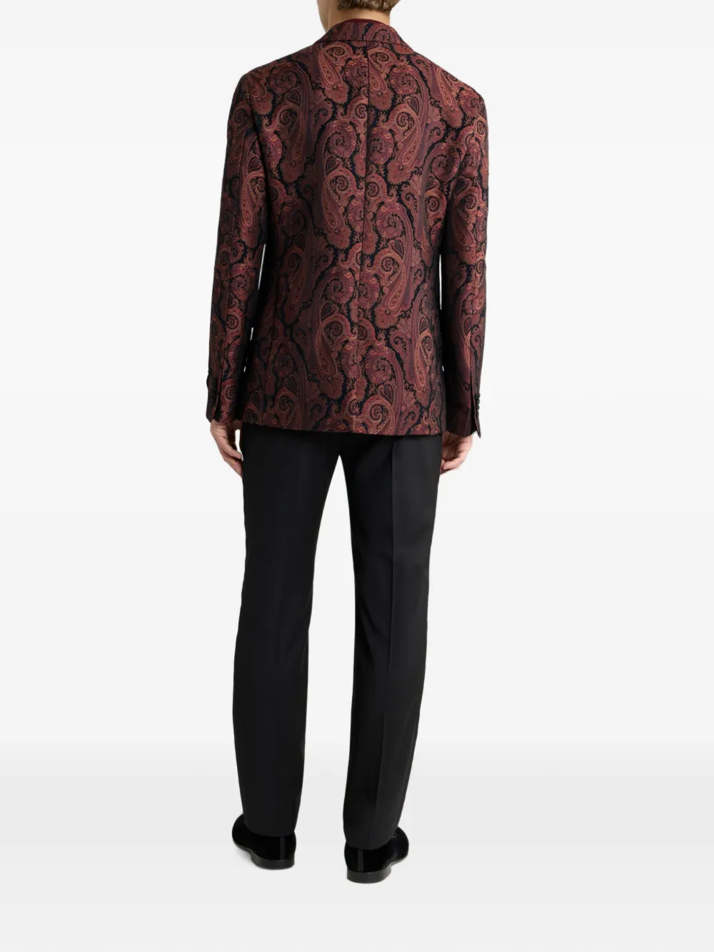 ETRO Chenille jack met enkele rij knopen en paisley-patroon Rood
