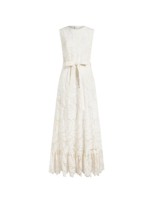 etro ruffled embroidered dress ETRO embroidered-lace Ruffled Maxi Dress | White