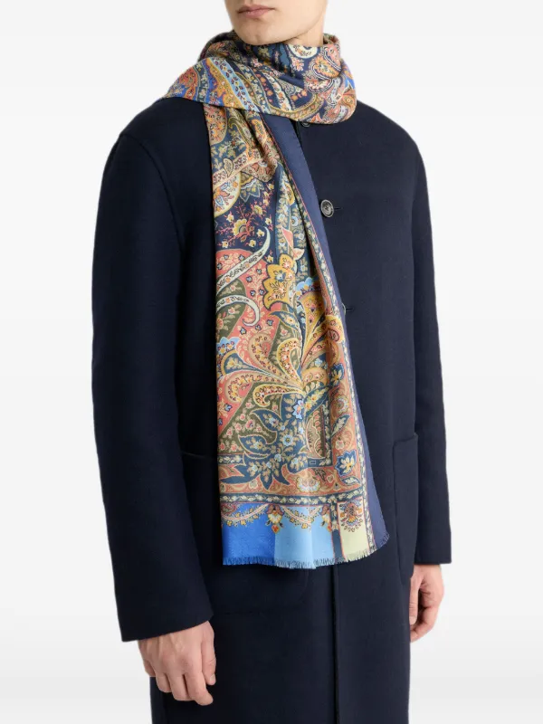 ETRO ペイズリー スカーフ | ブルー | FARFETCH JP