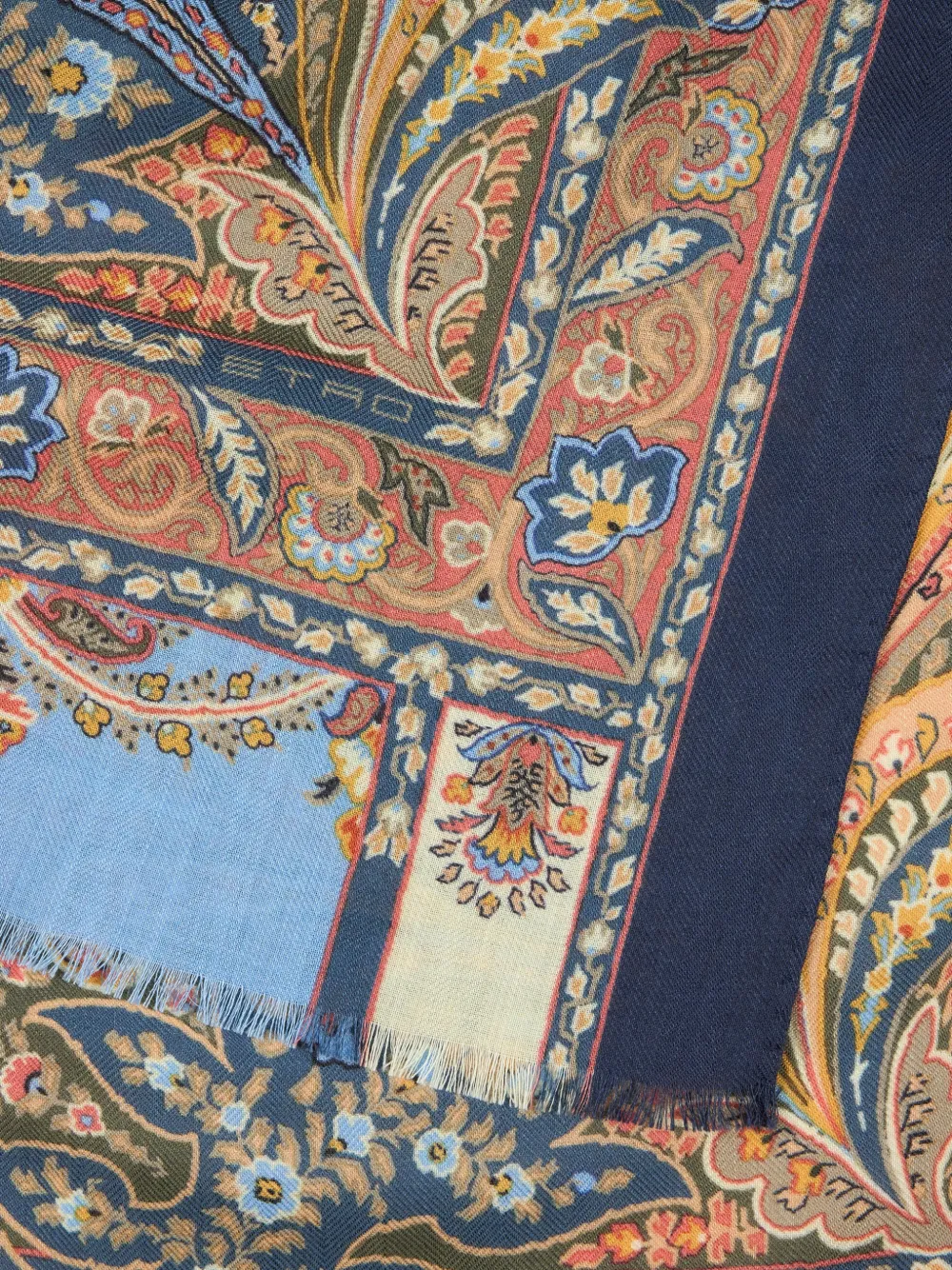 ETRO Sjaal met paisley-print Blauw