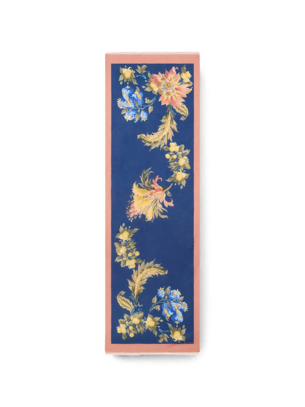 ETRO floral motif modal & cashmere jacquard scarf - Blu