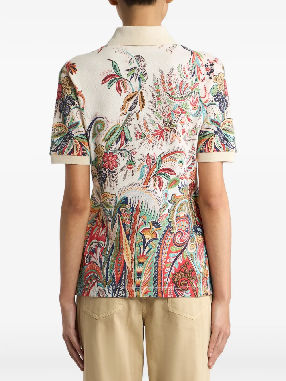 ETRO Katoenen poloshirt met paisley-patroon Beige