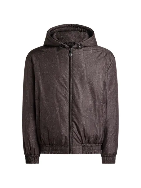ETRO padded bomber jacket with hood and arnica motif