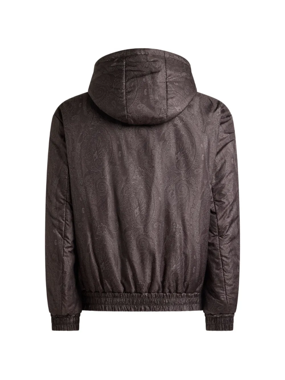 ETRO Gewatteerd bomberjack met capuchon en Arnica-patroon Bruin