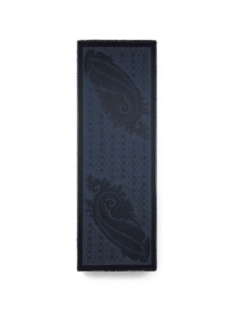 ETRO paisley-jacquard frayed scarf