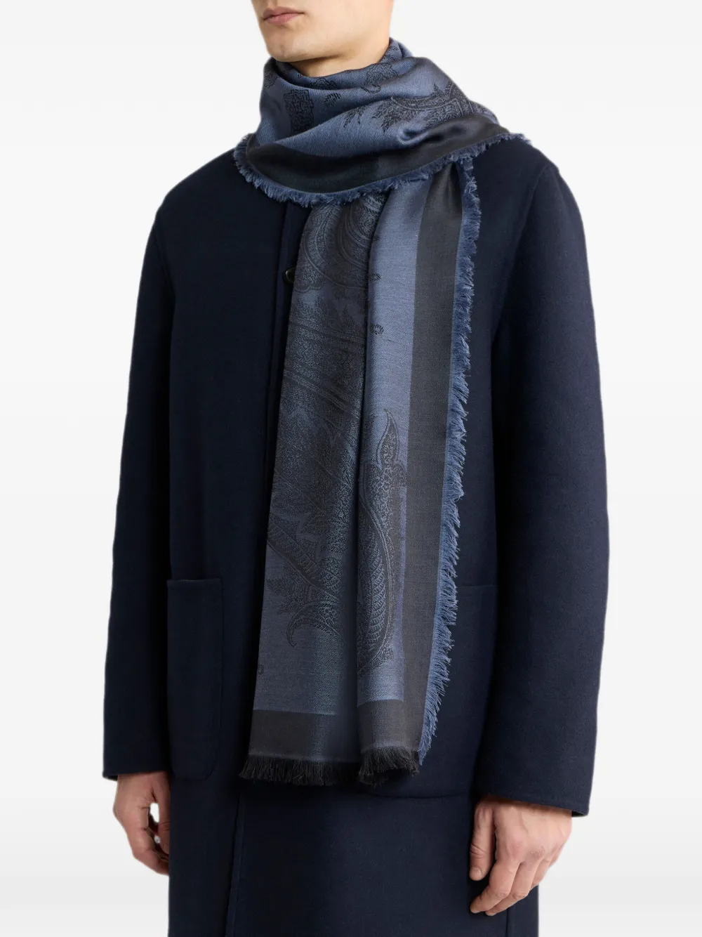 ETRO Sjaal met paisley-jacquard Blauw