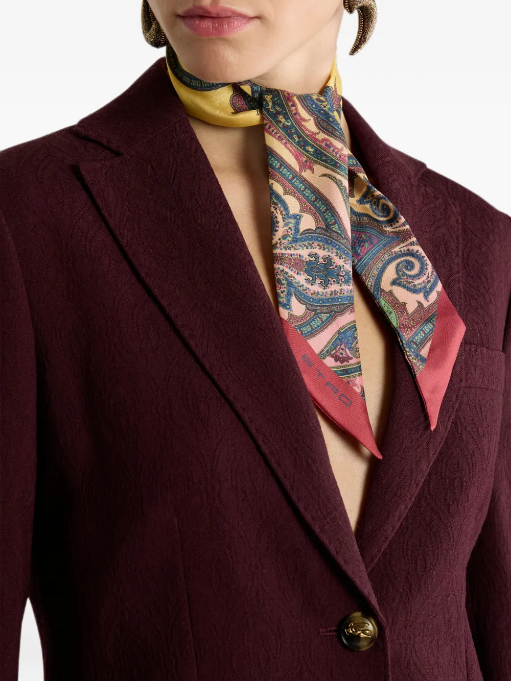 ETRO Zijden sjaal met paisley-print Geel