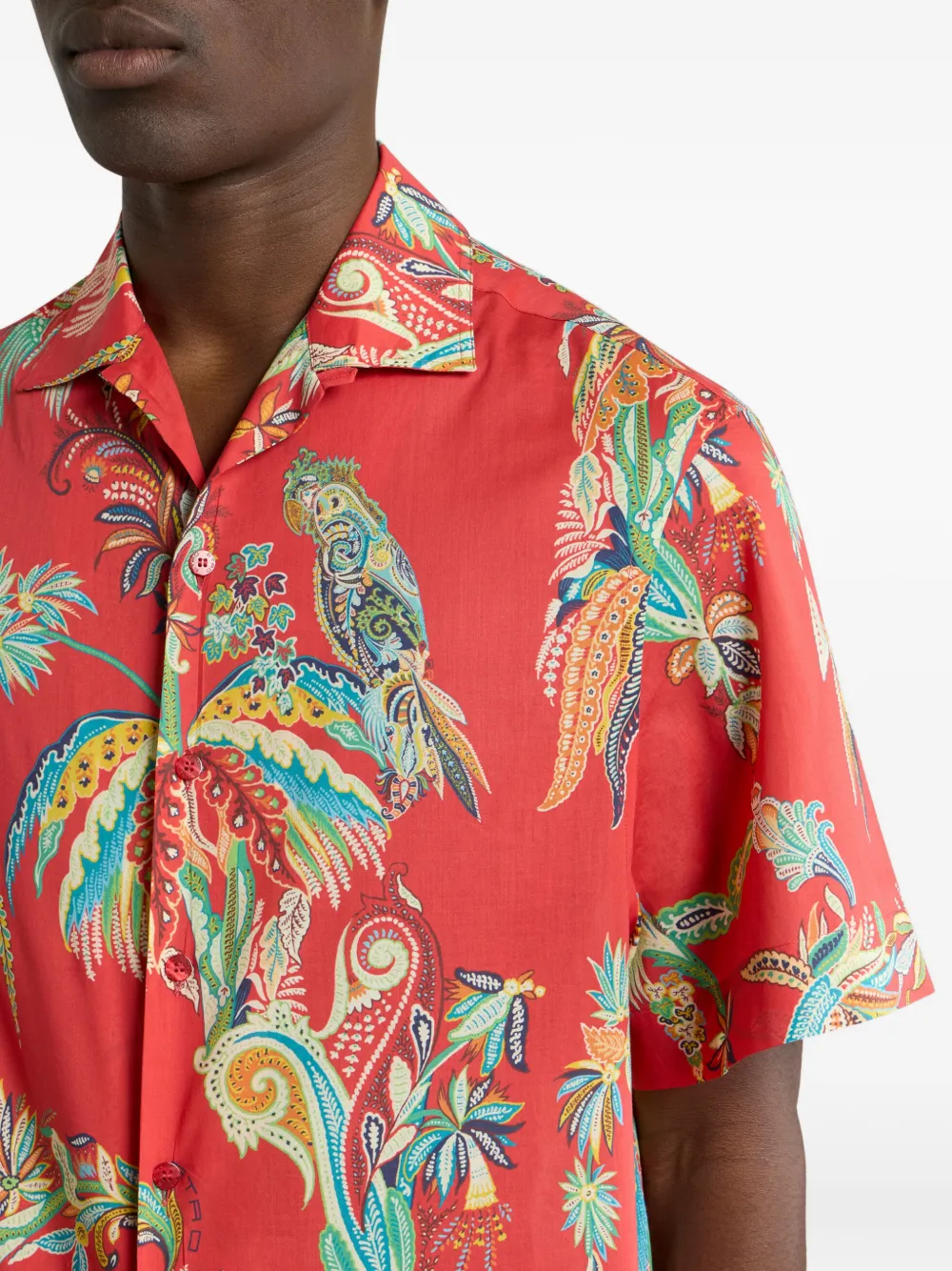 ETRO Overhemd met palmboomprint Rood
