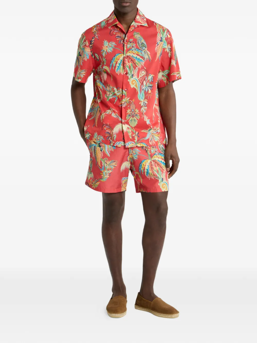 ETRO Overhemd met palmboomprint Rood