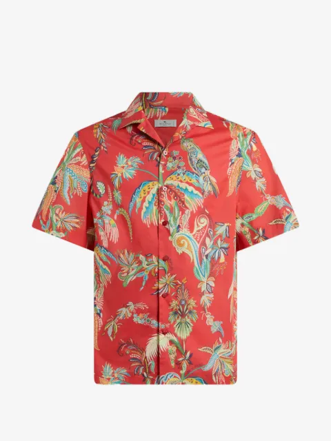 ETRO parrot and palm-tree print shirt