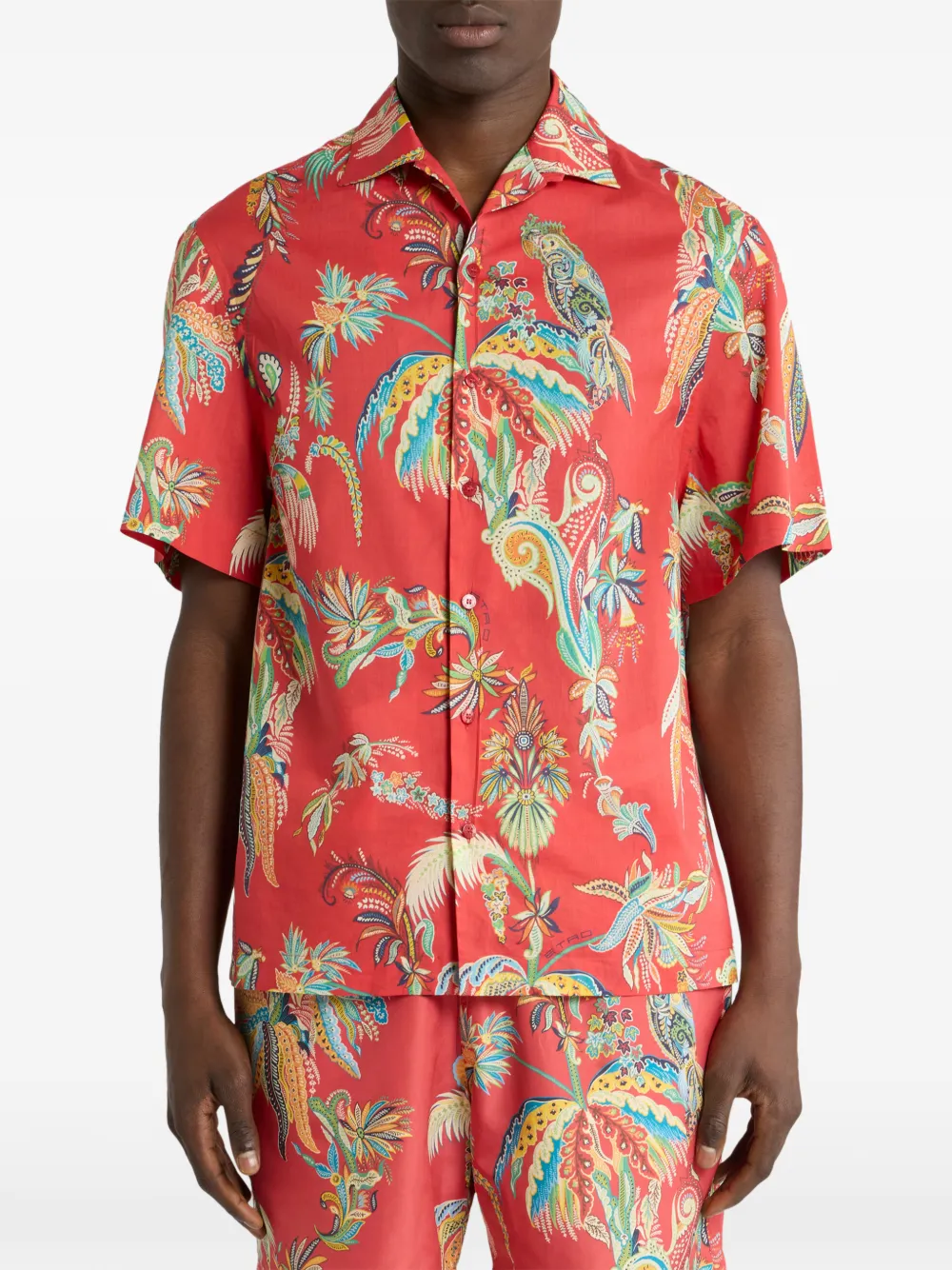 ETRO Overhemd met palmboomprint Rood