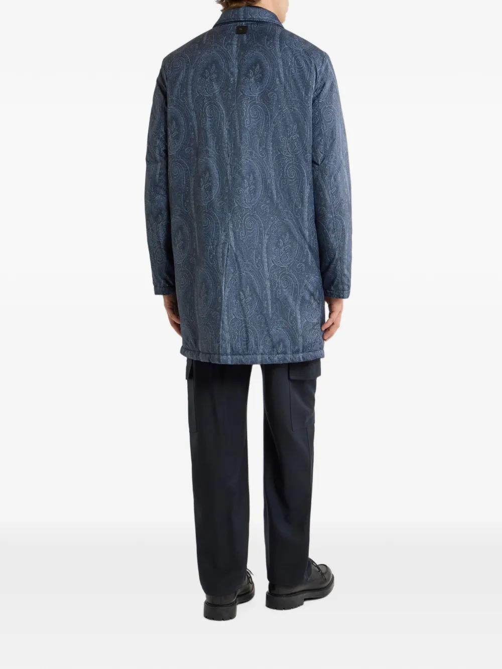 ETRO Gewatteerde regenjas met Arnica-patroon Blauw
