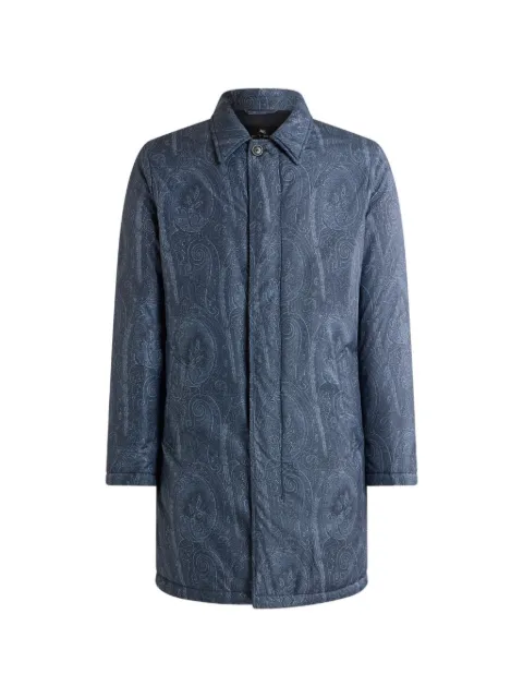 ETRO padded raincoat with Arnica motif