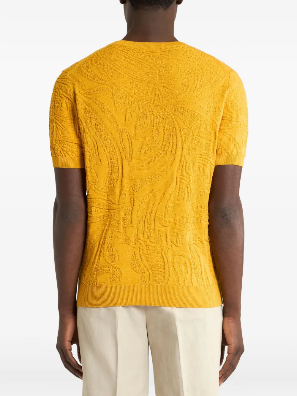 ETRO T-shirt met paisley-print Geel