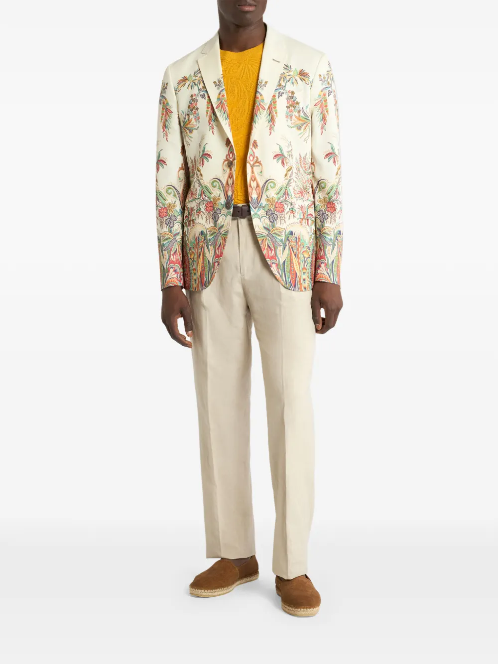 ETRO T-shirt met paisley-print Geel