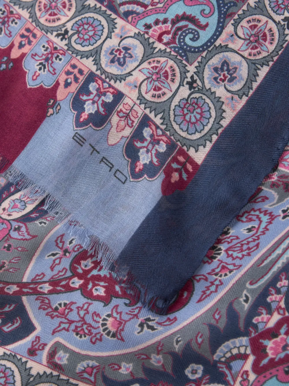 ETRO Sjaal met bloemenprint en paisley-print Paars