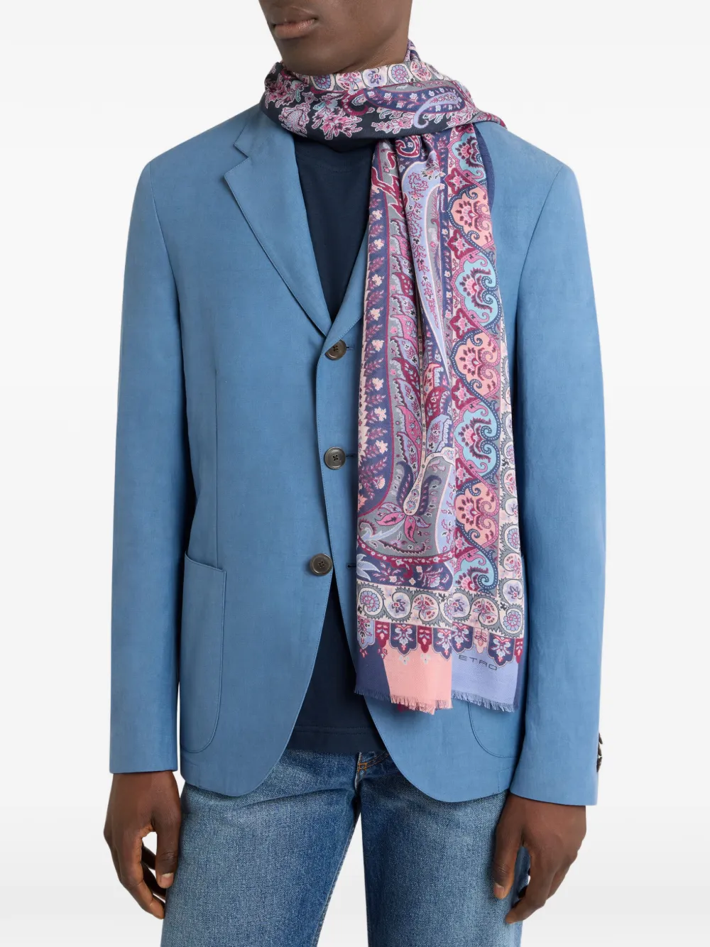 ETRO Sjaal met bloemenprint en paisley-print Paars