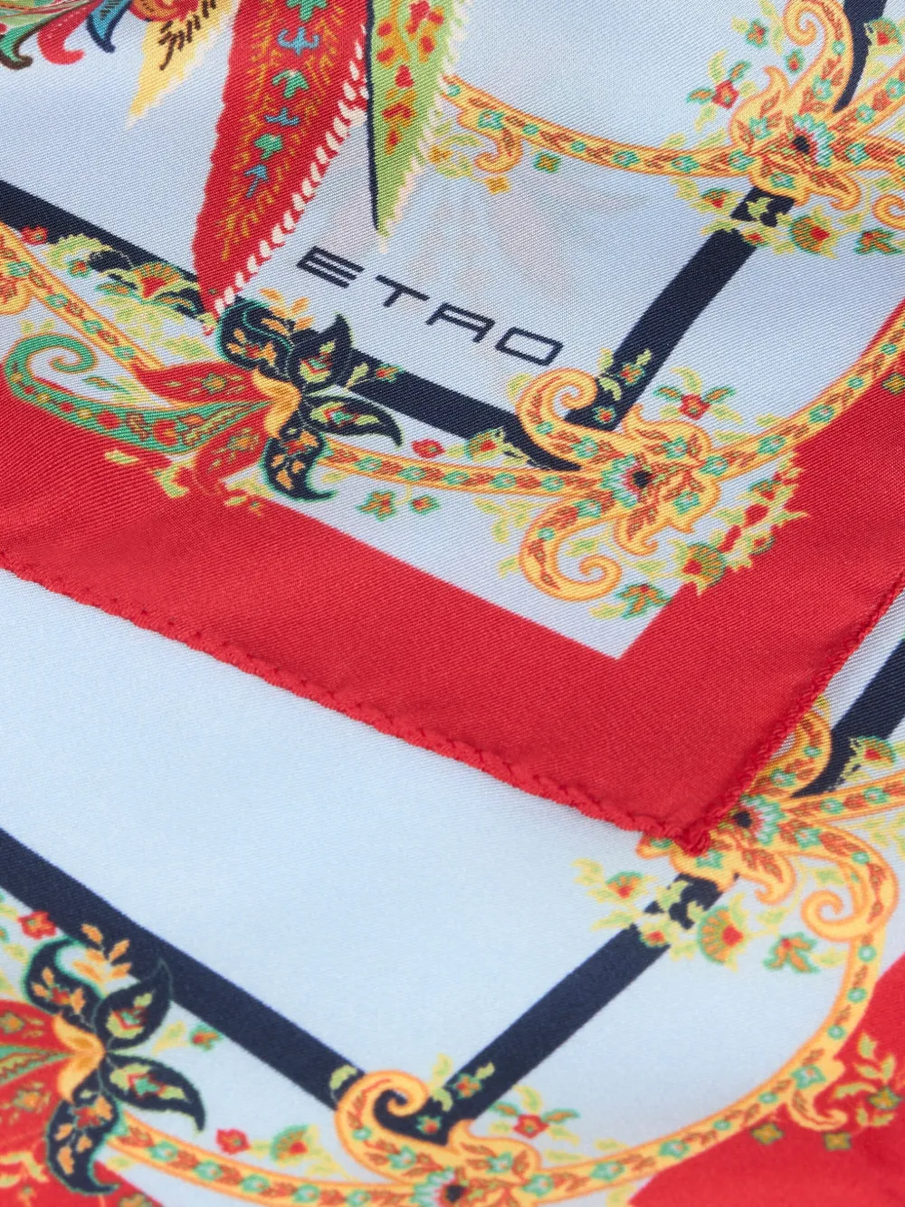 ETRO Zijden pochet met papegaai- en paisley-print Blauw
