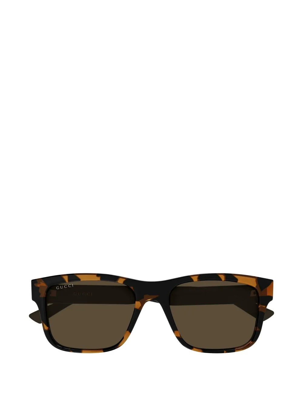 Gucci Eyewear tortoiseshell-effect rectangle-frame sunglasses - Marrone