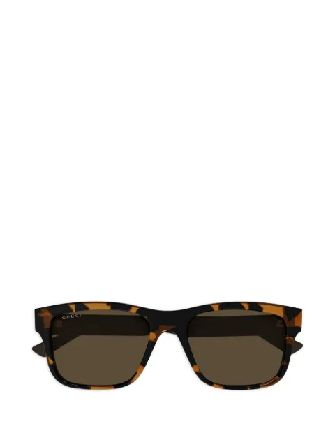 Gucci Eyewear tortoiseshell-effect rectangle-frame sunglasses