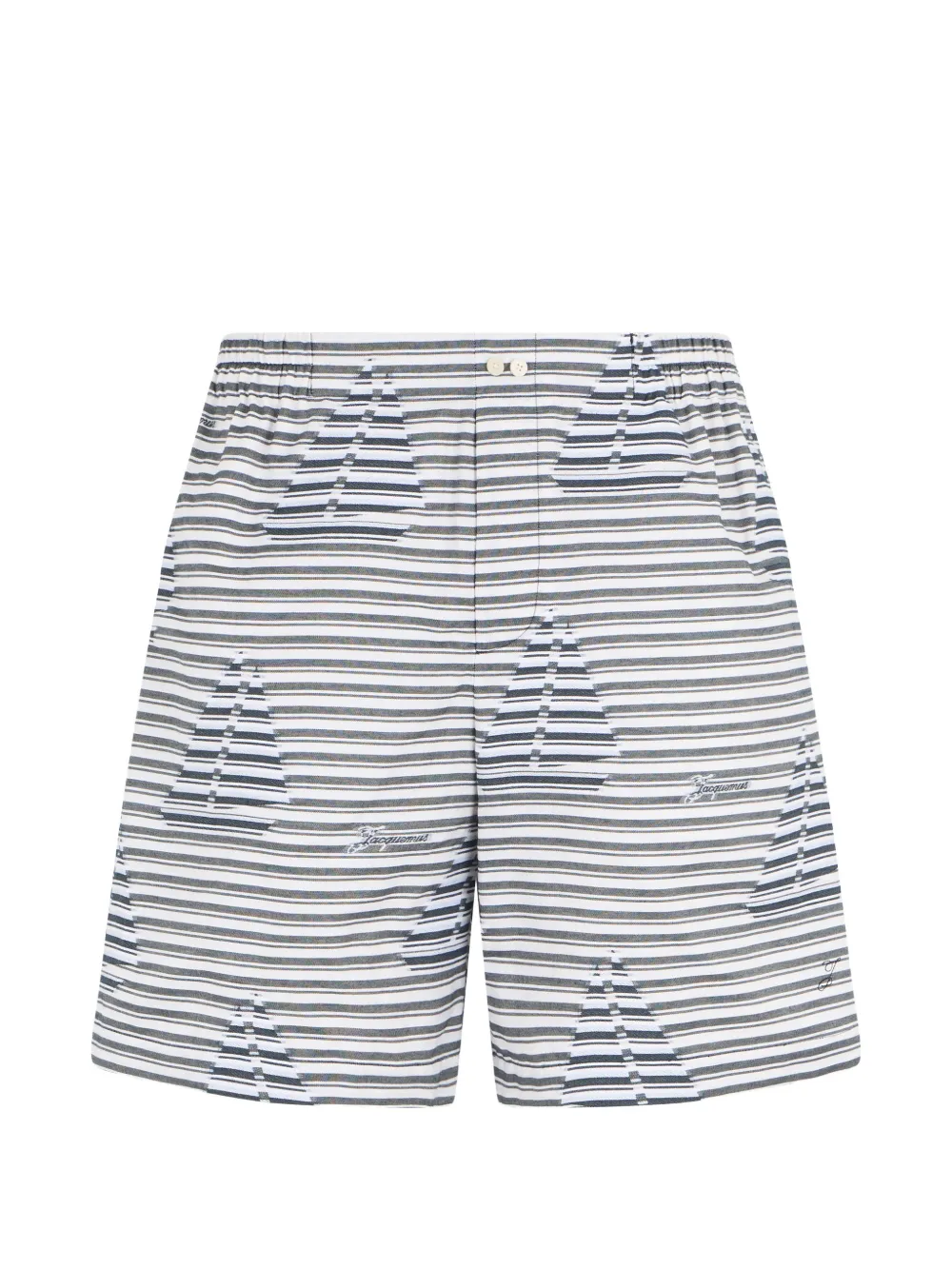 Jacquemus striped sailboat-print shorts - Bianco