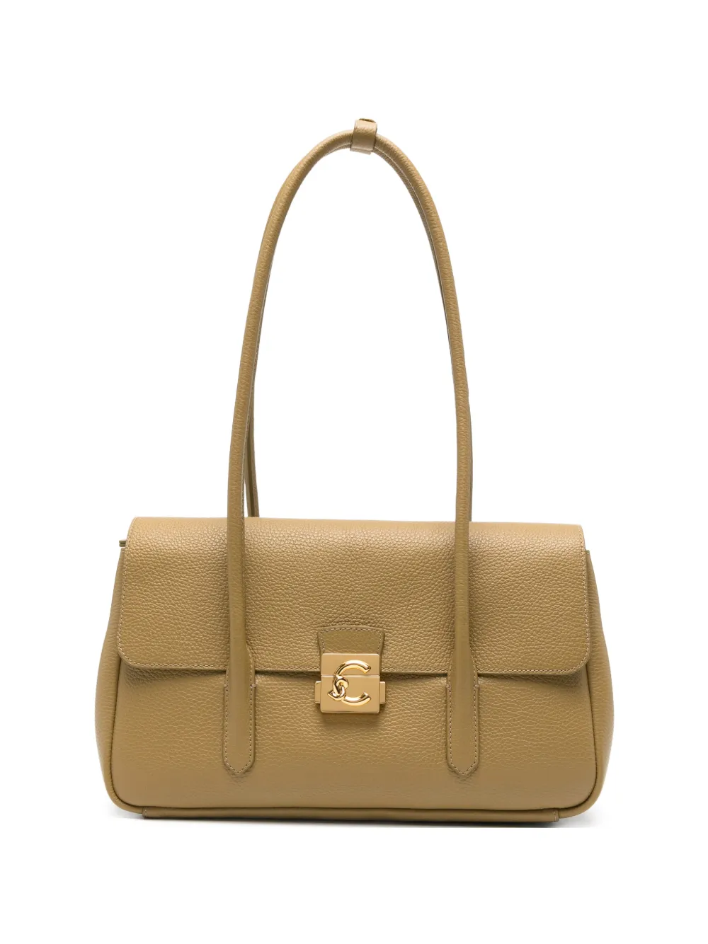 Coccinelle large C-Me Lock logo-clasp pebbled tote bag - Verde