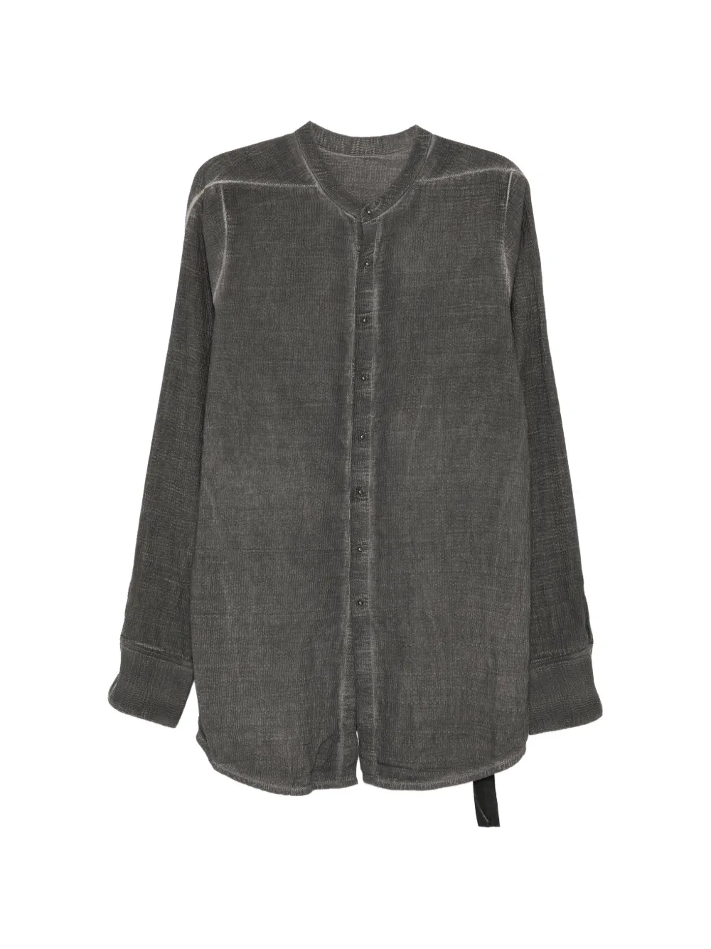 69 BY ISAAC SELLAM collarless textured-finish shirt - Grau