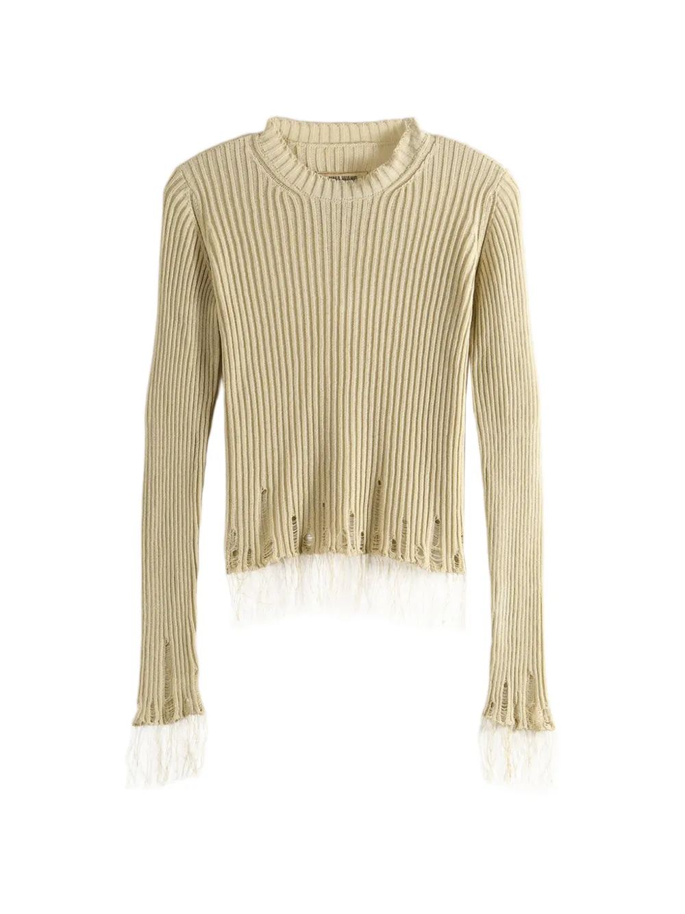 Uma Wang distressed-effect fringed sweater - Toni neutri
