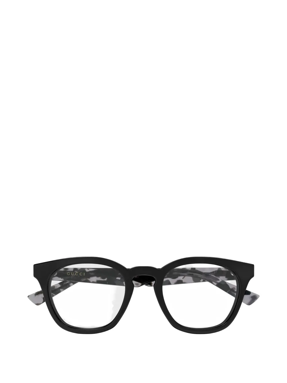 Gucci Eyewear round-frame tortoiseshell-effect glasses - Nero