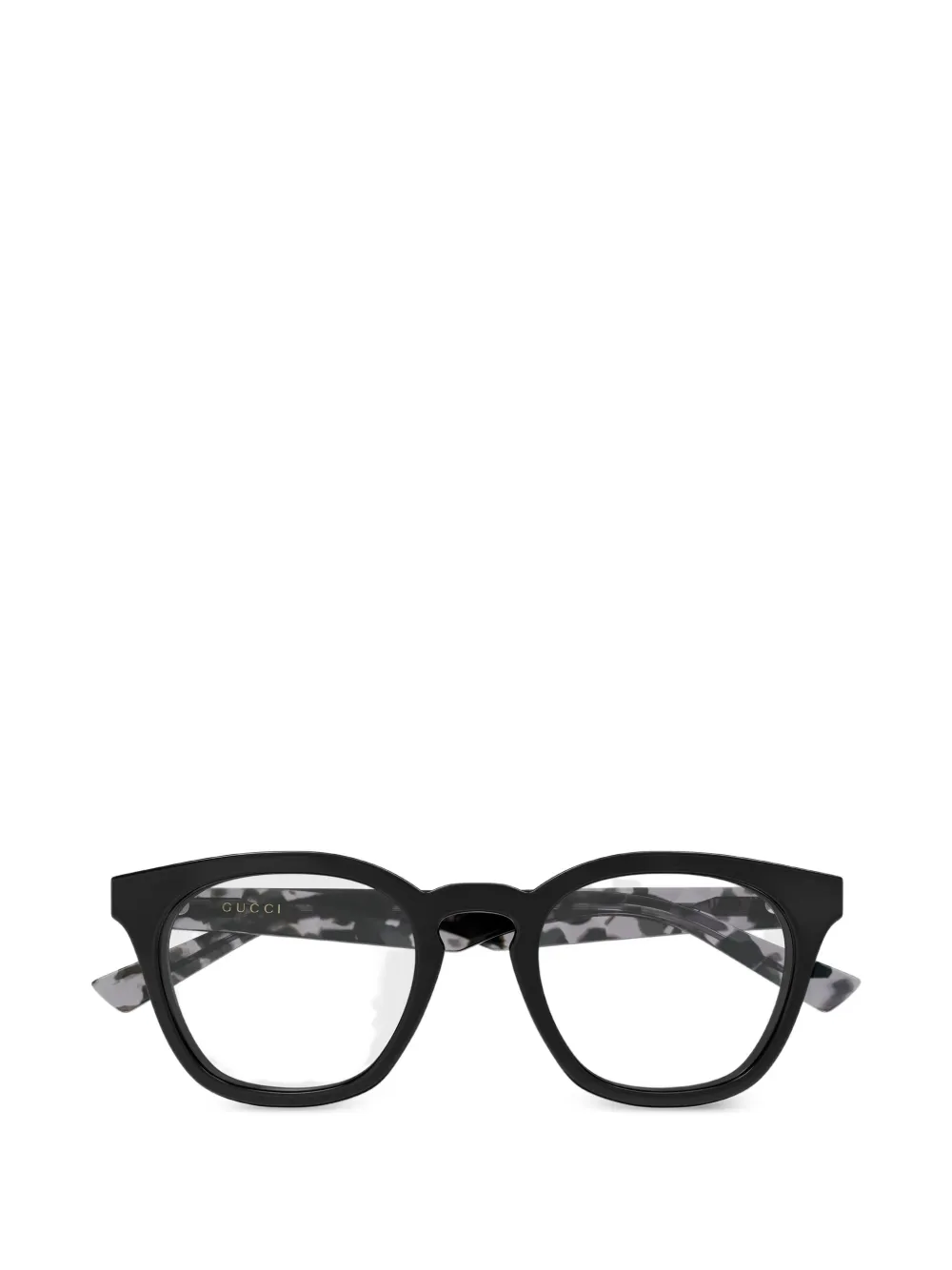 Gucci Eyewear round-frame tortoiseshell-effect glasses - Nero