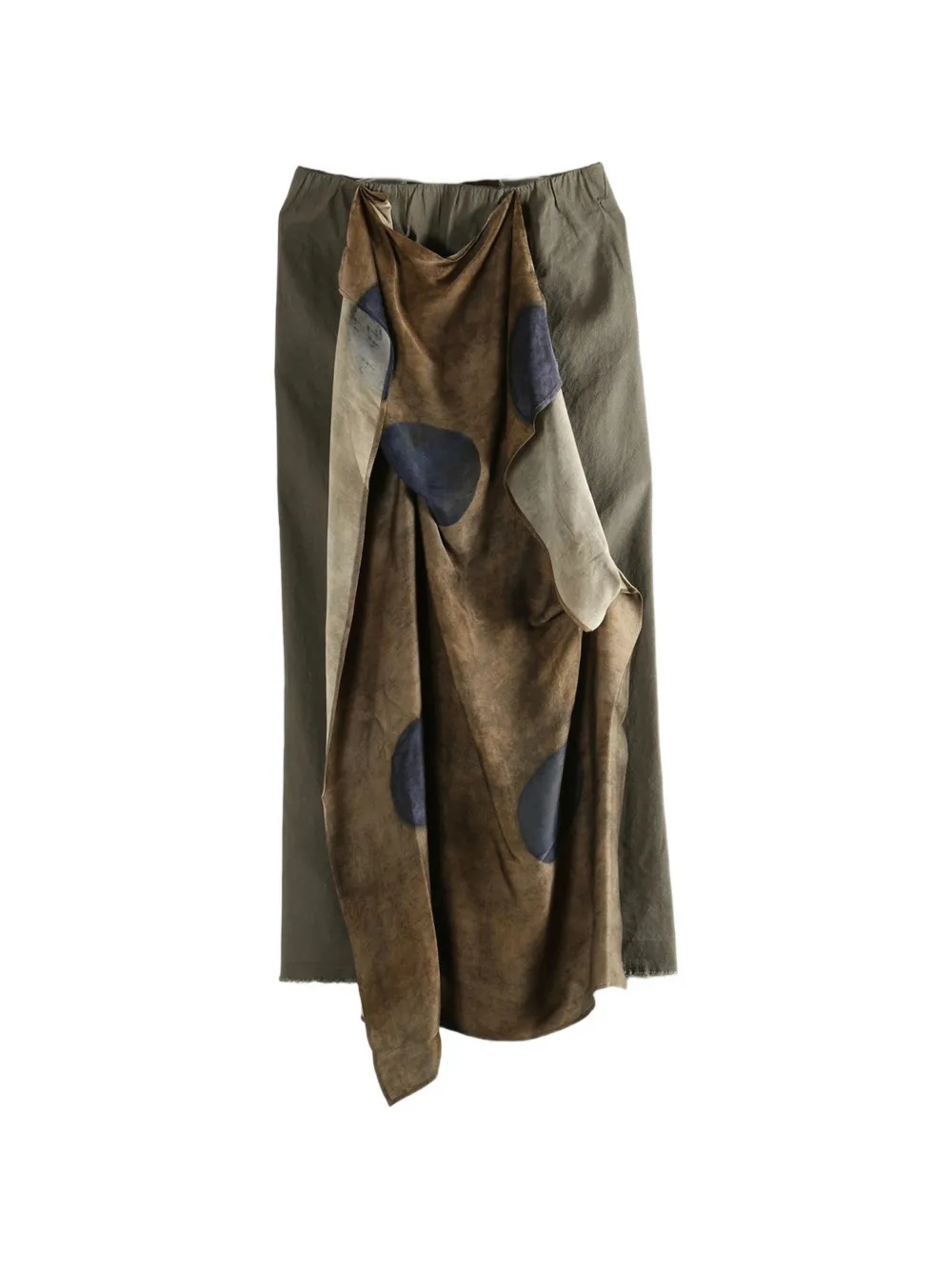 Uma Wang draped Gale midi skirt - Marrone