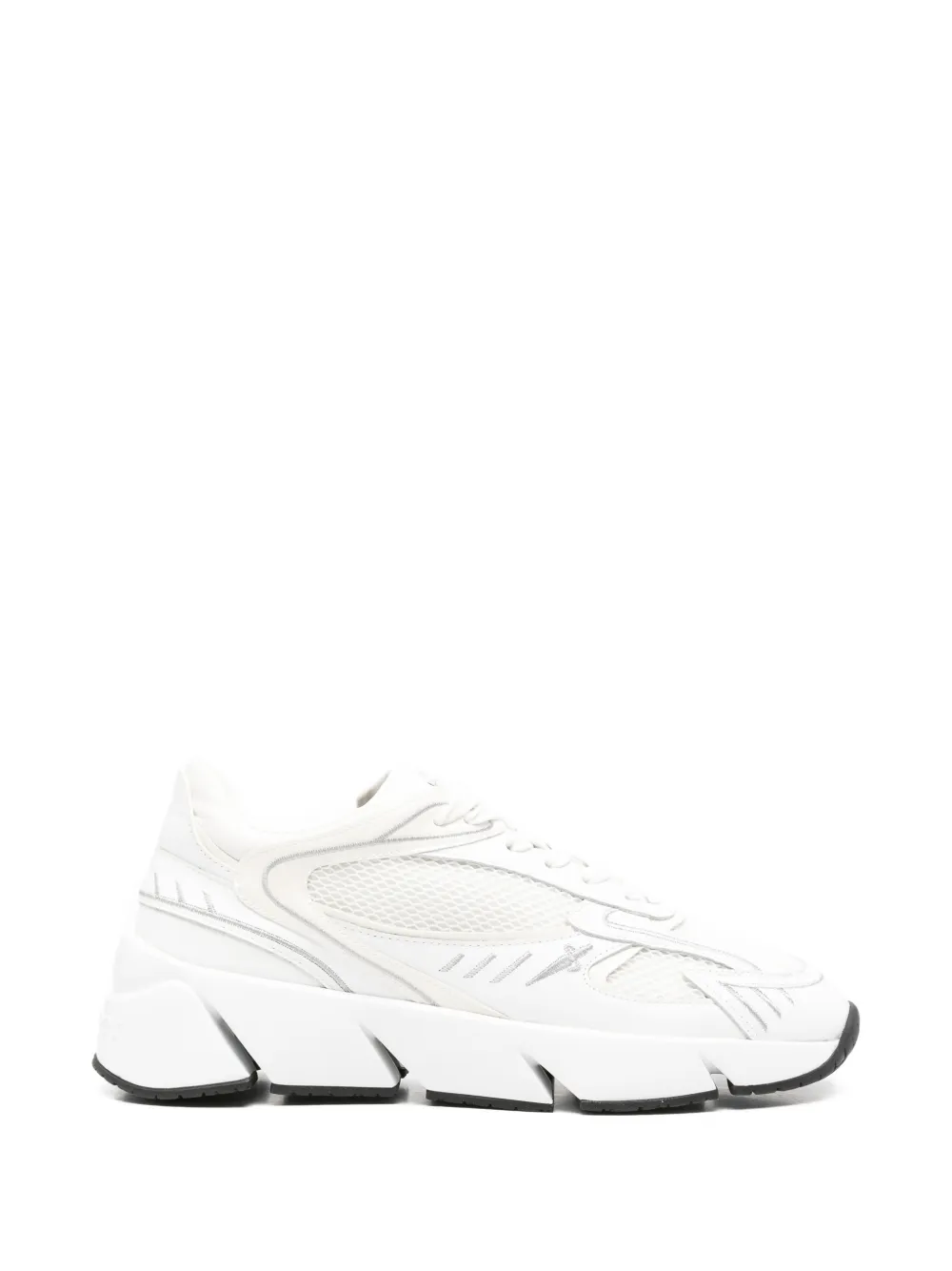 Cesare Paciotti panelled leather sneakers - Bianco