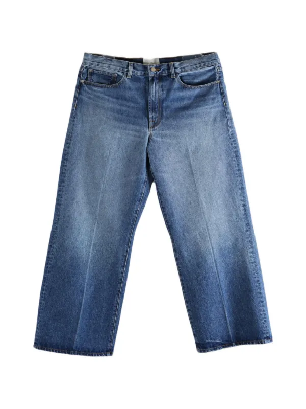 The Elder Statesman Hunter Faded Pressed-crease Jeans in Blue