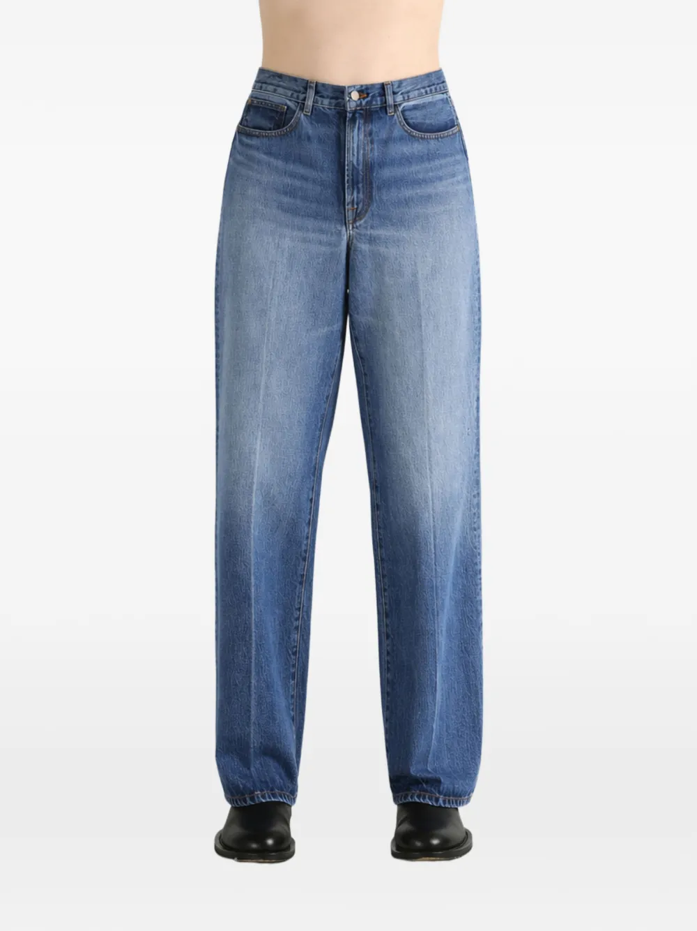 The Elder Statesman Hunter Faded Pressed-crease Jeans in Blue, view 2