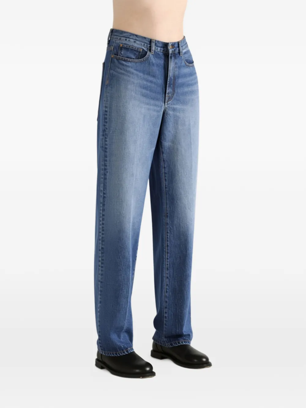 The Elder Statesman Hunter Faded Pressed-crease Jeans in Blue, view 3