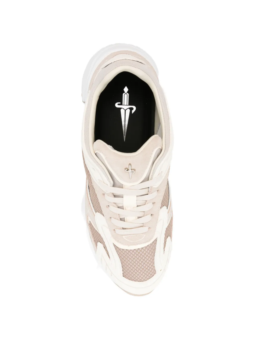 Cesare Paciotti mesh-panelled leather sneakers Beige