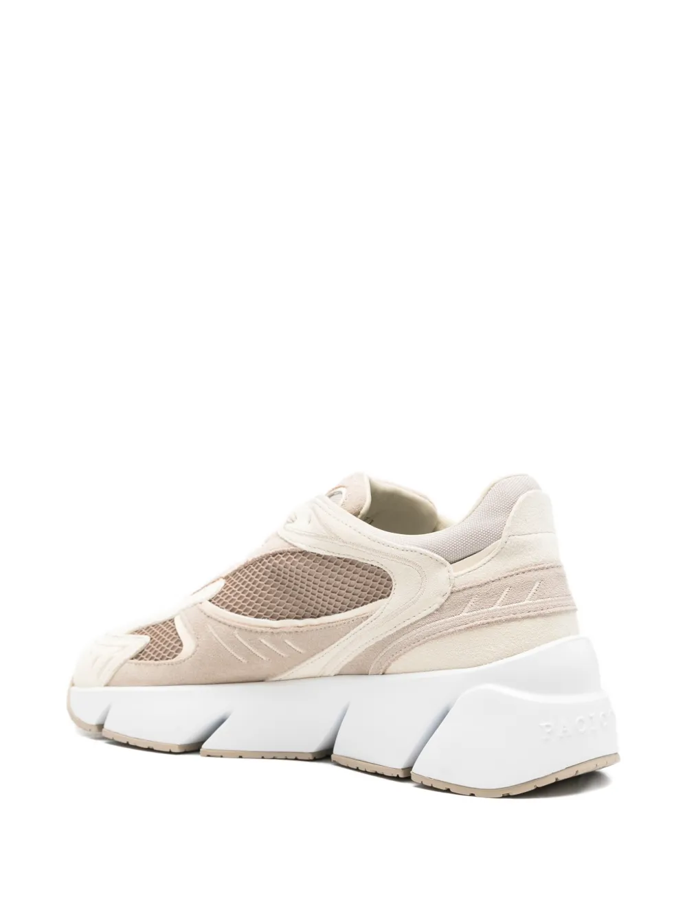 Cesare Paciotti mesh-panelled leather sneakers Beige