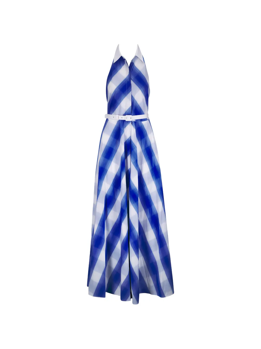 Sara Roka checked halterneck dress - Blu