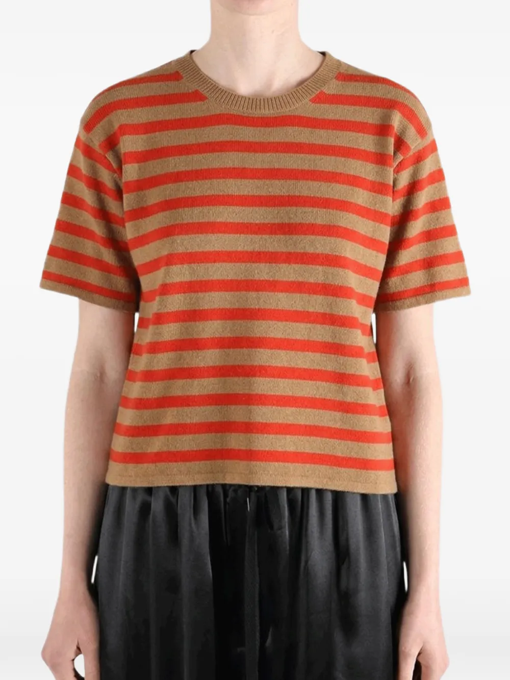 The Elder Statesman Scout gestreept T-shirt Bruin