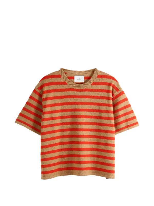 The Elder Statesman Scout Striped T-shirt in Brown