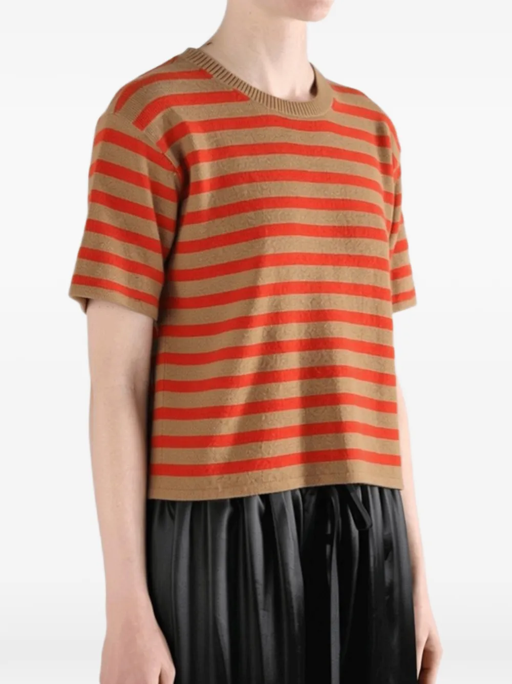 The Elder Statesman Scout gestreept T-shirt Bruin